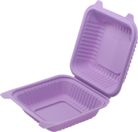 Contenedor Biodegradable Negro para Comida para Llevar, Apto para Microondas, Compostable, de PLA, Tipo Concha, para Sushi, Fideos y Empaque
