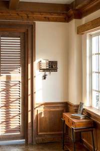 Factory Wholesale Double-Tier Wooden Key Holder Mail <b>Shelf</b> Wall Decorative Storage Hooks with 4 Keys Organ Display Rack - Product Image 6