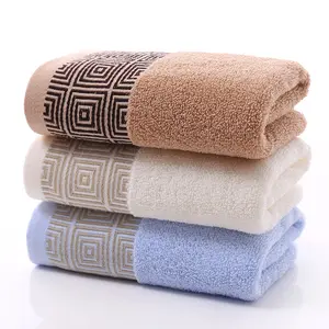 Custom Towels Luxury Cotton Bath Embroidered Logo 32 Strands Plain Bathroom Face Towel