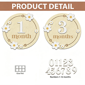 Cadeaux DIY pour fête prénatale et <span class=keywords><strong>anniversaire</strong></span>, accessoires photo <span class=keywords><strong>en</strong></span> forme d'arche florale, carte de jalons mensuels pour nouveau-né et nourrisson - Product Image 3