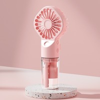 Ventilateur portable mini pulvérisateur, ventilateur brumisateur à main rechargeable par USB, 4 vitesses, silencieux, pour rafraîchissement par brume d'eau, idéal pour les voyages en extérieur