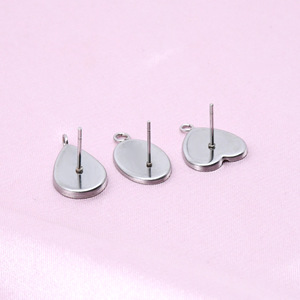 Fornituras de Acero Inoxidable para Pendientes en Forma de Corazón Ovalado 10x14mm 12x12mm para Fabricación de Joyería y Accesorios - Product Image 5