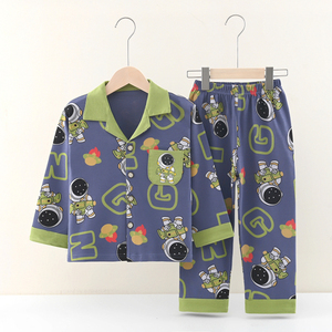 Conjunto de <span class=keywords><strong>Pijama</strong></span> 100% Algodón para Niños y Niñas, Diseño de Dibujos Animados para las Cuatro Estaciones, Manga Larga, Transpirable, Suave y Lavable - Product Image 4