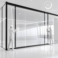 Cloison de bureau en verre trempé avec cadre en aluminium, insonorisée, vue panoramique, séparateur de pièce moderne et minimaliste pour l'école
