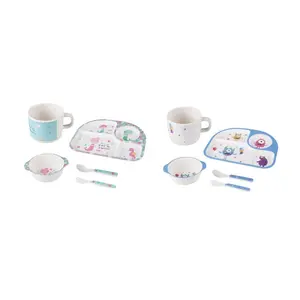 Rpet Servies Voor Kinderen, Kinderen Eco Vriendelijke Melamineware Pla Bestek Gift Melamine Cup Kom Plaat Lepel Kinderen Servies Set