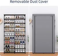 Étagère de rangement pour chaussures à ouverture frontale personnalisable, organisateur de vêtements empilable et réglable à 5 niveaux, design moderne, lavable, pour salon