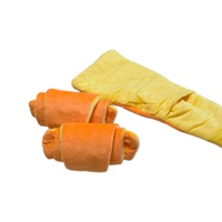 Jouet en peluche en forme de croissant pour animaux de compagnie avec papier froissé, résistant aux morsures, jouet interactif à mâcher pour chiens et chats