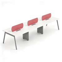 Sistema de Bancos Modulares Modernos para Oficina, Mesa de Trabajo para 2, 4 o 6 Personas con Panel de Privacidad, Muebles de Oficina Comerciales