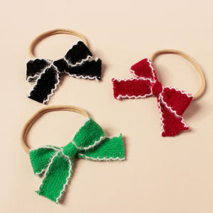 Diadema elástica con lazo de <span class=keywords><strong>lana</strong></span> para bebé para niñas recién nacidas, diademas con lazo, tocado clásico infantil, <span class=keywords><strong>turbante</strong></span>, accesorios para el cabello de bebé - Product Image 5