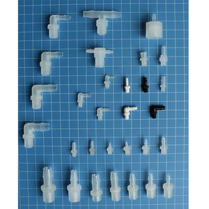 Conector de manguera de plástico transparente con rosca macho M5 tipo codo JU Plas Fitting para tubos flexibles de goma de 1.6-4.8 mm - Product Image 4