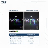 شاشة OLED صغيرة مقاس 0.49 بوصة بدقة 1920×1080 وسطوع 1800/3000 نيت لنظارات الطائرات بدون طيار وسماعات الواقع المعزز/الواقع الافتراضي وأجهزة HMD