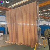 LEDA Eventos y Fiestas, Decoración para Eventos, Cortina de Tela Grande para Exteriores, Fondo Metálico Ajustable en Altura para Bodas