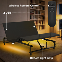 [Stock US] Cadre de lit réglable avec inclinaison de la tête et des pieds, télécommande sans fil, 4 ports USB, expédition rapide depuis les États-Unis, MOQ 1 unité
