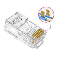 Connecteur blindé RJ45 Cat6, prise trapézoïdale Cat5e avec prise modulaire RJ45 plaquée or 1u,50u,30u,15u,6u,fu