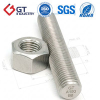 Inconel625 Din2510-3 GT Zinc Alloy Steel Metric Stud Bolt Black M14-M36 Fully Threaded Right Hand Din976 Thread Rod