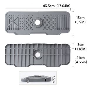 Eversoul Kitchen Accessories Water Catcher Faucet <b>Pad</b> Waterproof Drying Splash Catcher Drying Mat <b>Silicone</b> Sink Splash Guard Mat - Product Image 6