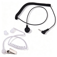 Casque intra-auriculaire incurvé 3,5 mm avec microphone à main, suppression du bruit, étanche, pour talkie-walkie et lecteurs MP3/MP4