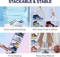Boîte de rangement empilable pour chaussures en plastique transparent moderne Organisateur de placard pliable avec support pour baskets Conteneur Bin Holder