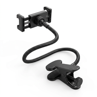 Support de téléphone et tablette à pince avec interface 1/4 de pouce et tuyau flexible pour photographie et diffusion en direct