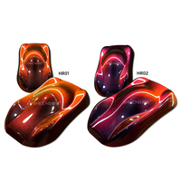 Pigmen Warna Mica Sheenbow Hyper Shift Chameleon Chrome Berubah dari Hitam ke Merah Mutiara Super Chameleon untuk Cat Mobil