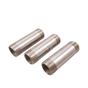 Accesorios de hierro <span class=keywords><strong>maleable</strong></span> de decoración de <span class=keywords><strong>acero</strong></span> inoxidable enchufes de tubo de rosca macho doble largo de 6 &amp;quot; - Product Image 4