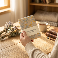 Carnet de voyage personnalisable en tissu vintage, broderie sur tissu, couverture rigide, reliure thermique, format A6, cadeau pour filles