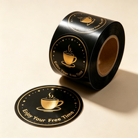 Autocollant rond personnalisé en vinyle adhésif imperméable pour sceller les boîtes à emporter, avec logo de marque, pour l'étiquetage des emballages alimentaires des restaurants