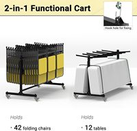 HE-1338, chaises pliantes personnalisées en métal chariot à roues chariots capacité de chargement lourde chaises pliantes ou tables chariots