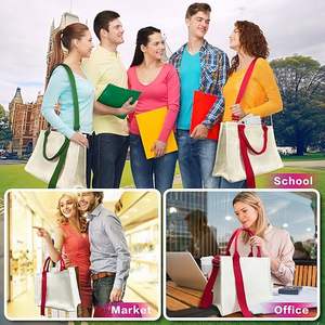 New Arrival Luxury Beach Bag Heavy Duty Laminated Solid Canvas Tote Bag with Shoulder Strap and Handle - Product Image 2