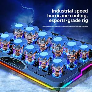 <span class=keywords><strong>Refroidisseur</strong></span> d'ordinateur <span class=keywords><strong>portable</strong></span> F15 en métal à refroidissement par air, avec écran d'affichage à effet lumineux RGB et support pour téléphone/tablette, design ultra-élégant - Product Image 2
