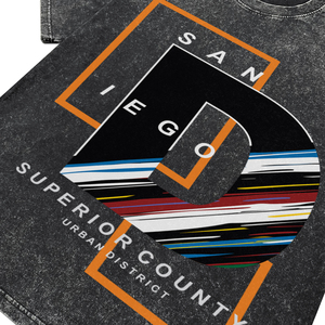 Camisetas de Manga Corta para Hombre, de Alta Calidad, Negras, Lavado Ácido, Algodón Transpirable, Cuello Redondo, Estampado de Letras, Estilo Urbano, para Venta al Por Mayor - Product Image 4