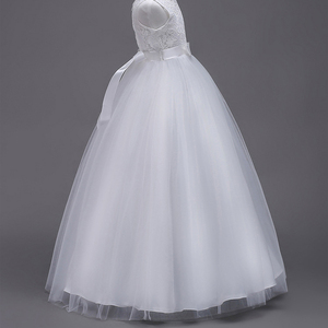 Vestido <span class=keywords><strong>de</strong></span> Encaje Blanco para Madre e <span class=keywords><strong>Hija</strong></span>, Falda Personalizada Simple para Niña <span class=keywords><strong>de</strong></span> las Flores, Vestido <span class=keywords><strong>de</strong></span> Invitada <span class=keywords><strong>de</strong></span> Boda - Product Image 3