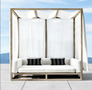 Age وصل حديثًا أثاث فاخر للاستلقاء في الهواء الطلق من خشب الساج ، سرير نهاري للاستلقاء تحت أشعة الشمس - Product Image 2