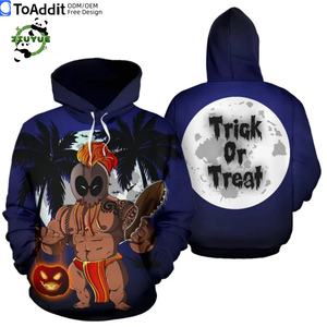 Sweats à capuche pour hommes à imprimé squelette hawaïen personnalisé et bon marché, avec poche à manches longues, chandails d'Halloween Aloha pour hommes - Product Image 6