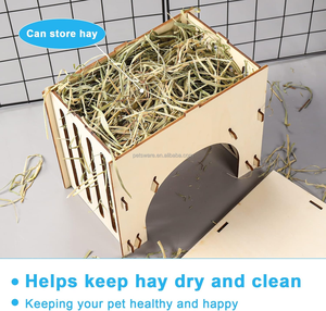 Adorable cachette de lapin mangeoire à foin en bois mangeoire pour cochons d'inde lapins Chinchillas Hamstes mangeoire à foin maison - Product Image 2
