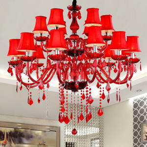 Lampadari a Sospensione in Vetro Colorato a Forma di Ramo Rosso Illuminazione di Lusso per Sale da Banchetto Lampadari in Cristallo Decorativi Moderni per Soggiorno - Product Image 3