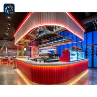 Comptoir de présentation haut de gamme pour café, vitrine à desserts en bois et verre, présentoir à pâtisseries