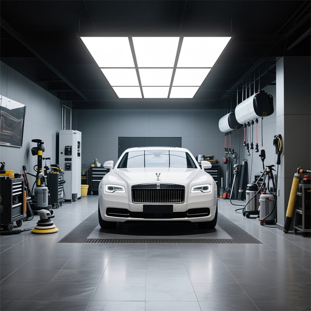 Professional Auto Detail Shop Landscape LED Light Panel 220W with Remote Control Dimmable Flicker Free