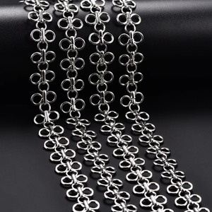 Chinesischer Knoten Edelstahl Traditionelle Handgefertigte Gliederkette Halskette Segenswünsche Silberfarben Geschenke - Product Image 1