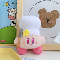 Nouveau modèle 12 cm Kirby en peluche avec chapeau mignon, figurine de dessin animé, pendentif de sac, ornement