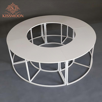 Table de dessert circulaire en fer blanc, modulable en segments d'arc, pour buffet de bonbons de mariage, table de présentation pour banquets et événements