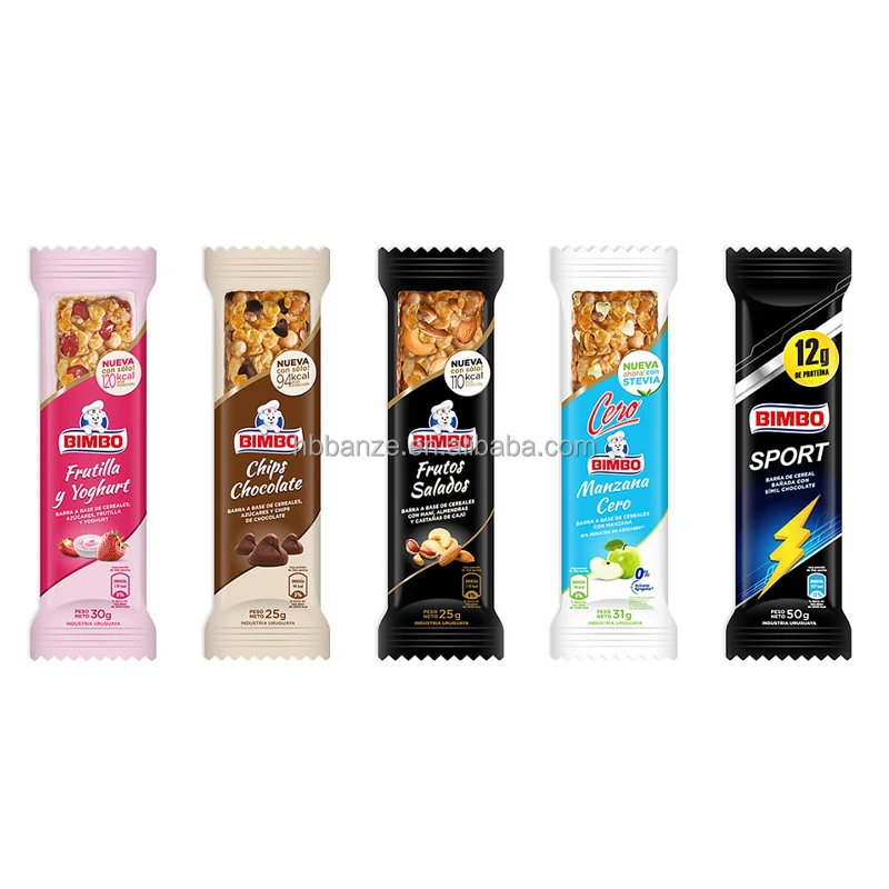 Custom Printed Aluminum Foil Protein Bars Packaging Food Grade Cereal Nuts Pet Chocolate Bar Packaging Small Plastic Bags