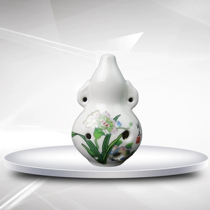 Ocarina en céramique de style chinois à 6 trous avec peinture de paysages et de fleurs, pour les apprenants de musique et comme cadeau souvenir - Product Image 5