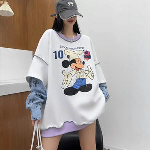 <span class=keywords><strong>Felpa</strong></span> autunno finta manica lunga Cartoon stampa <span class=keywords><strong>Mickey</strong></span> Anti-Pilling da donna 2025 nuovo 0489 Top Plus Size ampio - Product Image 2
