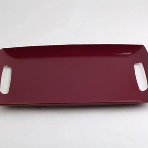 Plateau de service en mélamine rectangulaire 40x24x2.5cm rouge, durable, léger, pour la cuisine et la salle à manger - Product Image 3