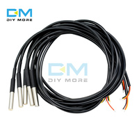 Sensor Suhu Termistor NTC 1M/2M/2.5M/3M 10K 1% 3950 DS18B20 Kabel Probe Tahan Air Panjang 30CM