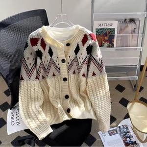 Cardigan coloré à manches tricotées et à col rond pour femmes élégantes avec vente sur <span class=keywords><strong>pull</strong></span>-over Apparel - Product Image 3