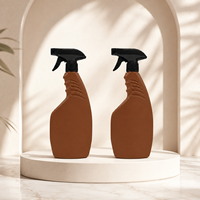 Bouteille pulvérisateur à gâchette en HDPE noir mat de 500 ml, vide, rechargeable, avec poignée ergonomique, pour le nettoyage domestique, la cuisine et l'industrie