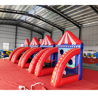 Jeu gonflable 4-en-1 en PVC durable pour fêtes et événements : Cible de football, basket-ball et jeu de tir flottant