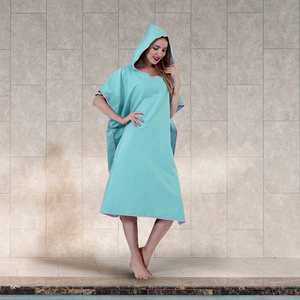Serviette poncho de surf à capuche zippée pour adulte, 100 % coton, séchage rapide, anti-sable, avec poche - Product Image 4